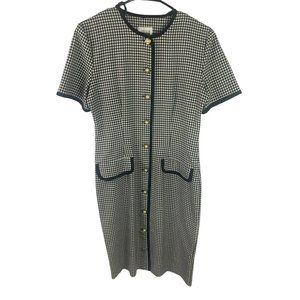 Leslie Fay Black and White Houndstooth Mini Dress